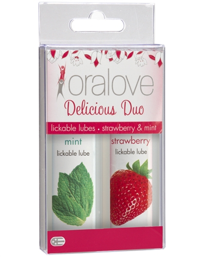 Doc Johnson - Oralove Delicious Duo Strawberry and Mint - Lubricants, Creams & Glides - Liquid