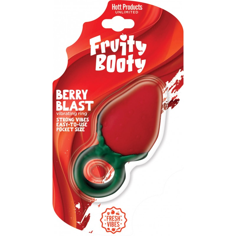 Hott Products Fruity Booty Berry Buzz Strawberry Vibe Ring Liquid Silicone Rechargeable