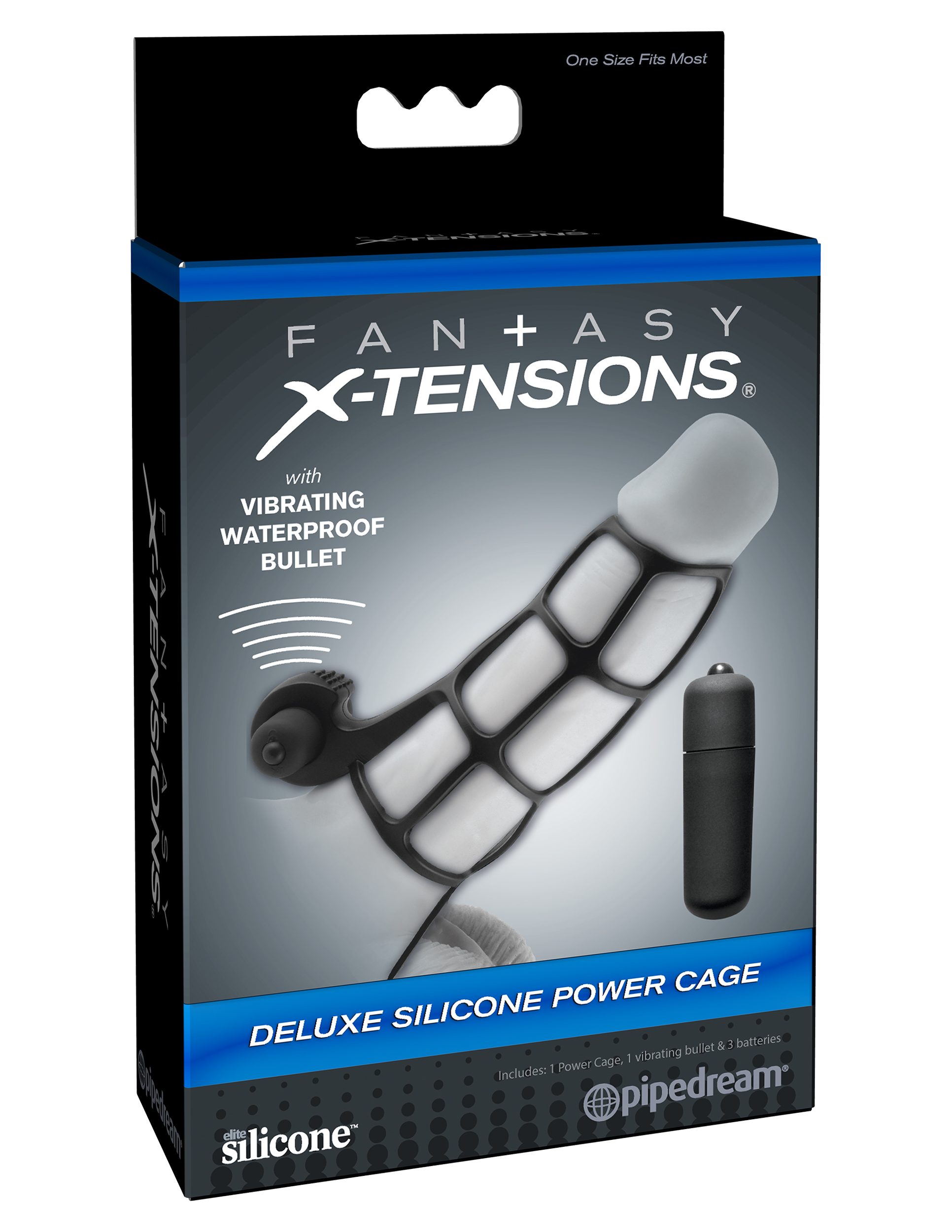 Pipedream - Fantasy X-Tensions Deluxe Silicone Power Cage - Black - Cockrings