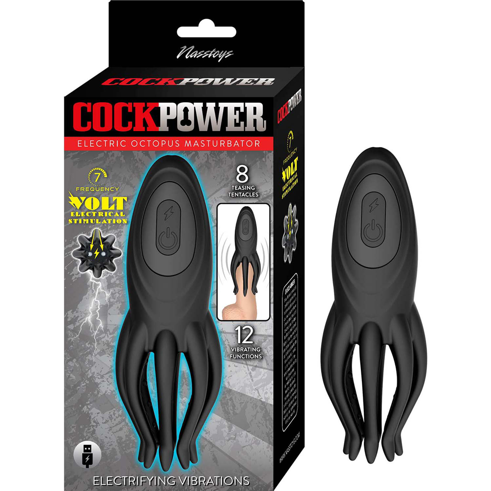 Nasstoys - Cockpower Electric Octopus Masturbator - Black - Bondage & Fetish Toys