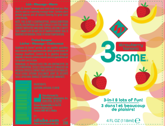 I.D. Lubricants - 3some 3-in-1 Lubricant - Strawberry Banana - 4 Fl. Oz. - Lubricants, Creams & Glides