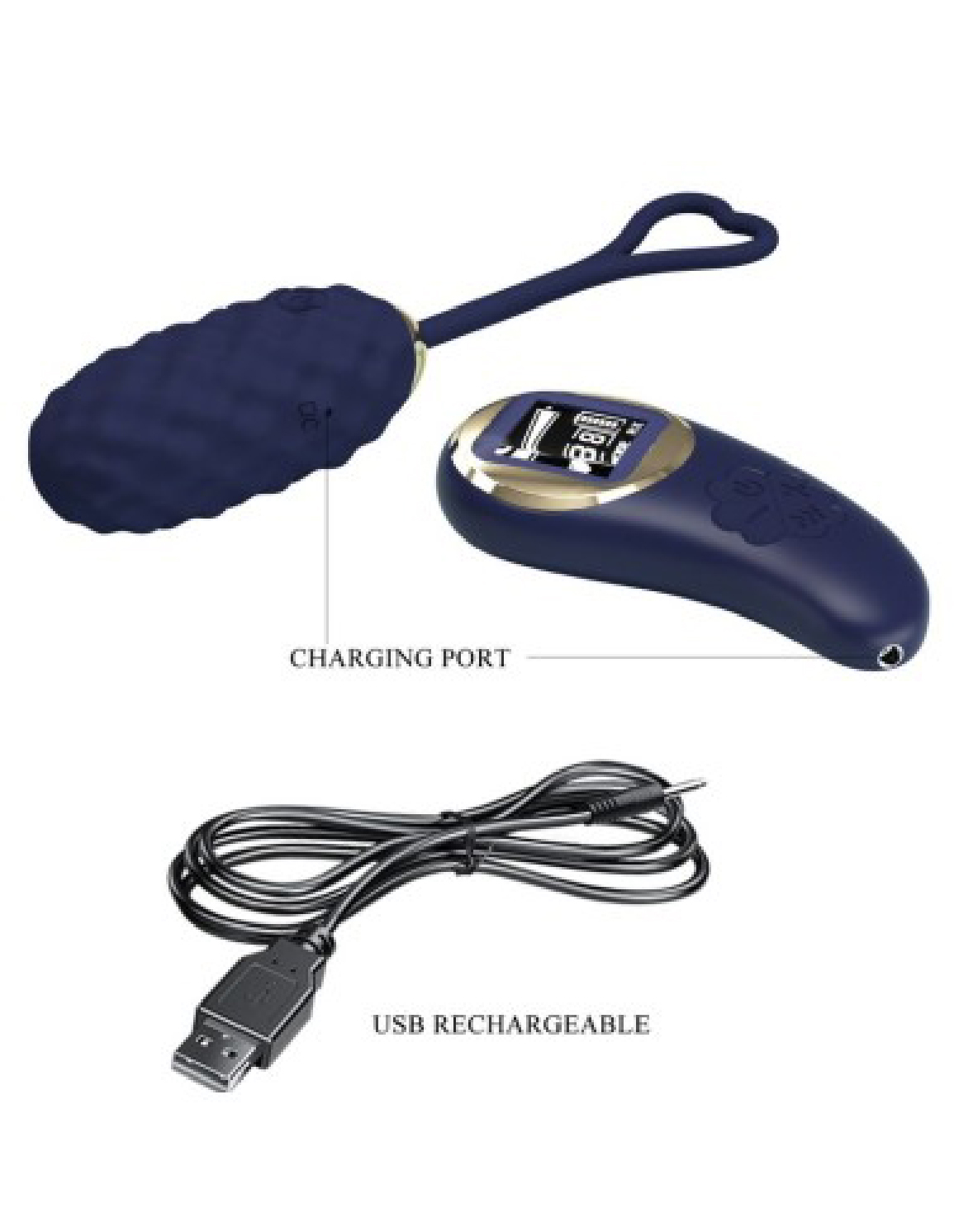 Pretty Love - Vivian Remote Control Vibrating Egg - Blue - Clit Stimulators