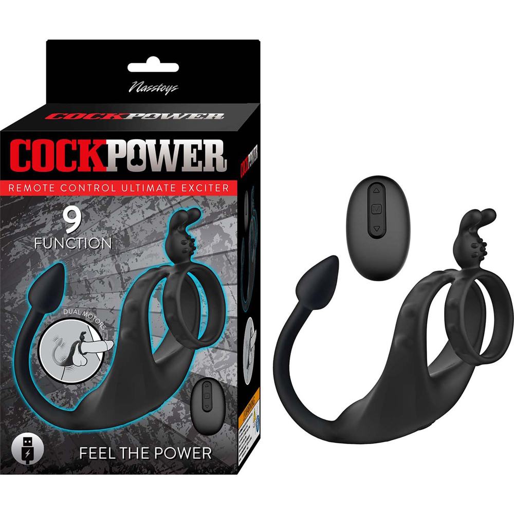 Nasstoys - Cockpower Remote Control Ultimate Exciter - Black - Cockrings