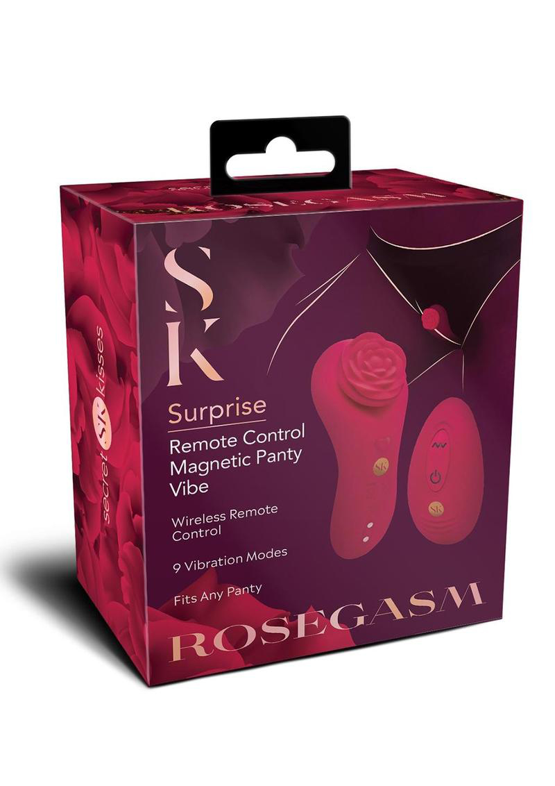 XGEN - Secret Kisses Rosegasm Rose Surprise Panty Vibe - Red - Clit Stimulators