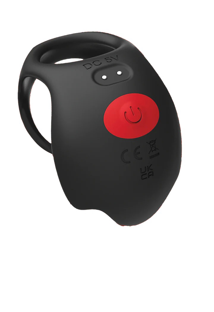 Icon Brands - Red Dot Vibrating Cock Ring V3 With Remote - Black/red - Cockrings
