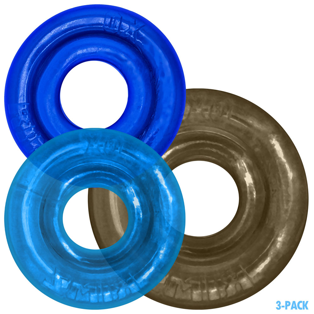Oxballs - Rimringz Multi Size 3 Pack - Cool Blues - Cockrings
