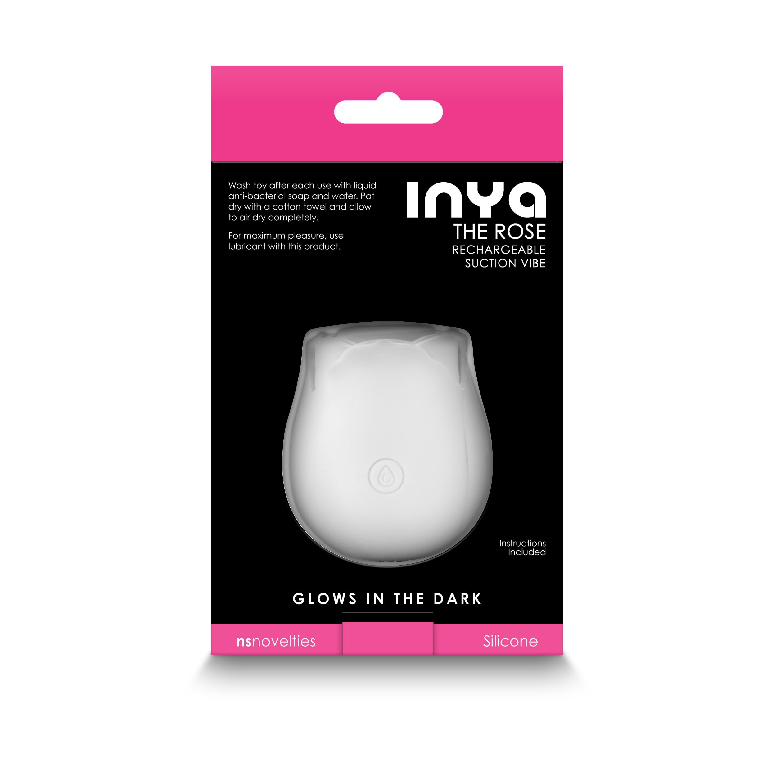 nsnovelties - Inya - the Rose - Glow in the Dark - White - Clit Stimulators