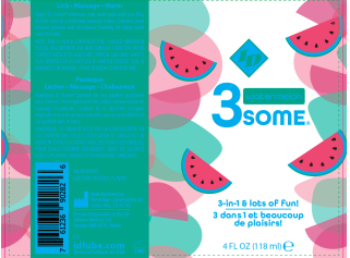 I.D. Lubricants - 3some 3-in-1 Lubricant - Watermelon - 4 Fl. Oz. - Lubricants, Creams & Glides