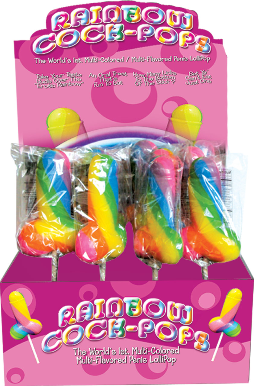 Hott Products - Display Rainbow Cock-Pop 12 Pieces - Displays-Bowls & Wall Displays