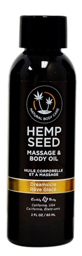 Earthly Body - Hemp Seed Massage and Body Oil - Dreamsicle 2 Fl. Oz./ 60ml - Bath & Body