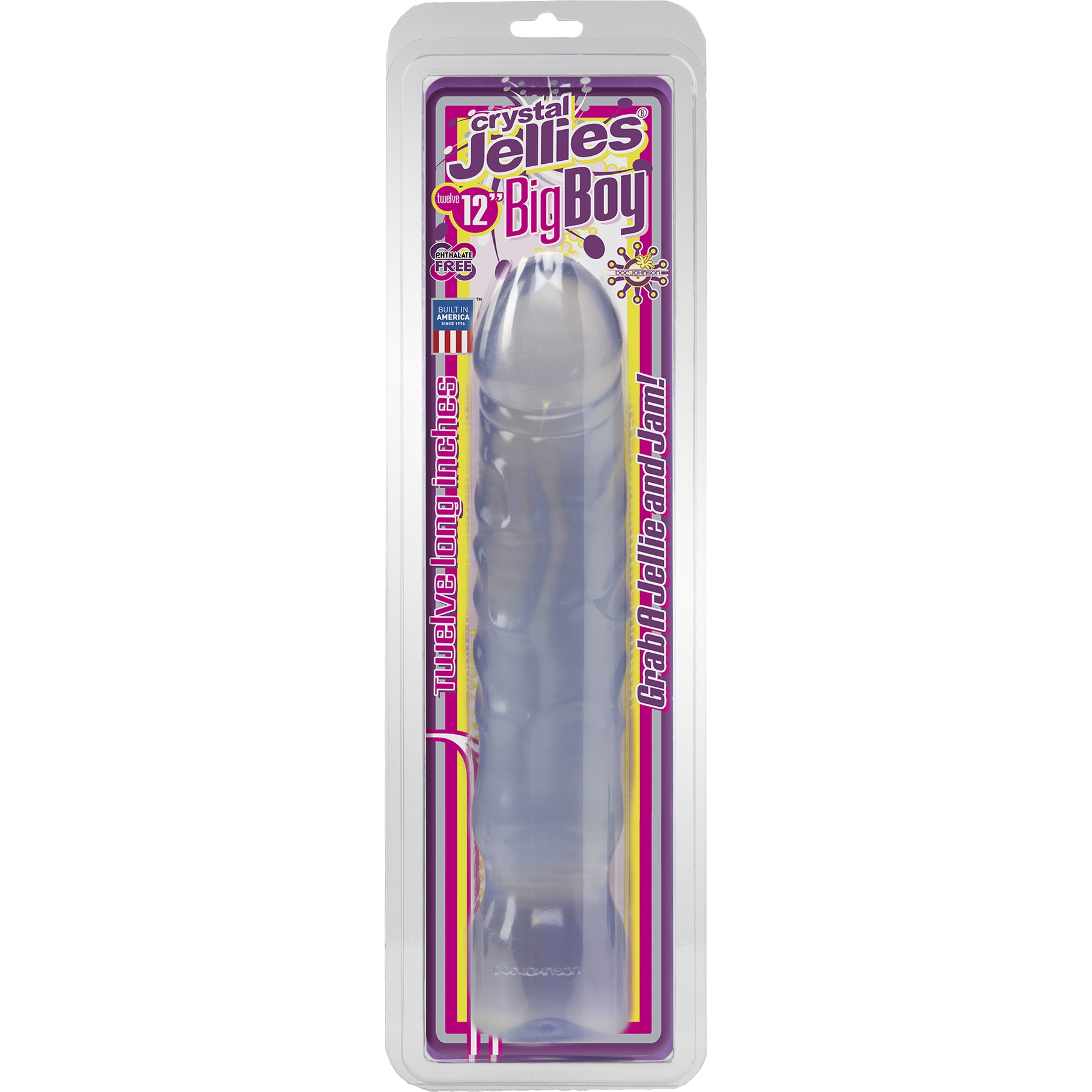Doc Johnson - Crystal Jellies - Big Boy Clear 12in - Dildos - PVC