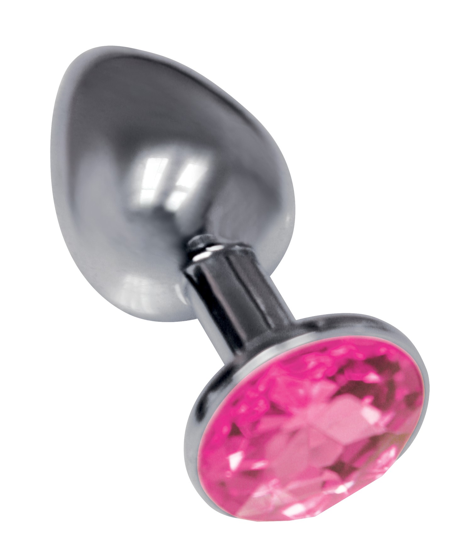 Icon Brands - The 9's the Silver Starter Bejeweled Stainless Steel Plug - Pink - Anal Toys & Stimulators