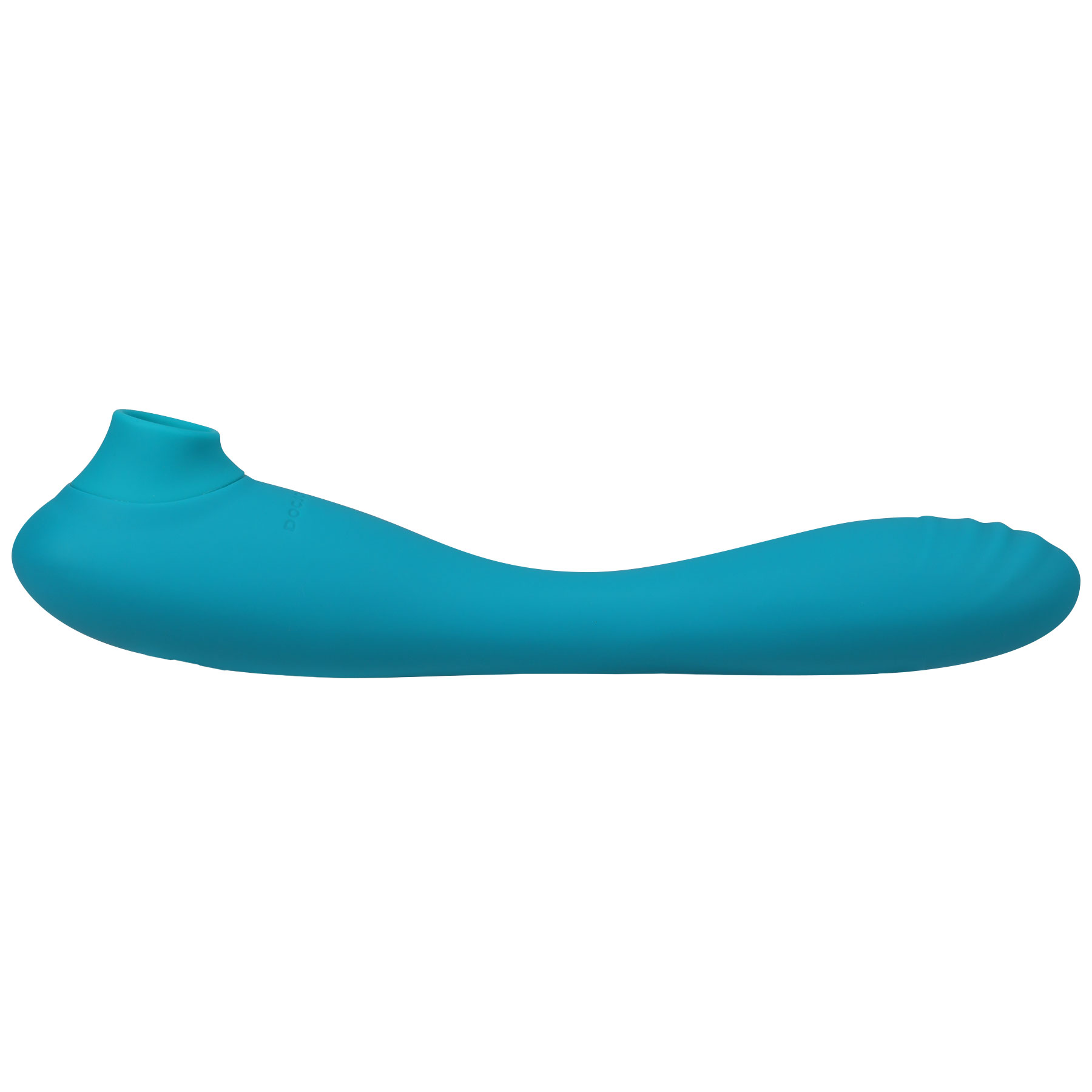 Doc Johnson - This Product Sucks Rechargeable Bendable Dual Ended Silicone Sucking Clitoral Stimulator & G-Spot Vibrator Teal - Vibrators - Silicone