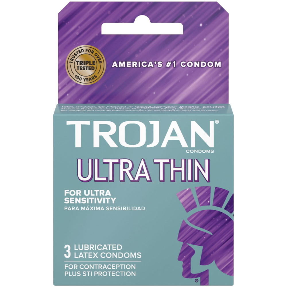 Paradise Marketing - Trojan Sensitivity Ultra Thin Lubricated Condoms - 3 Pack - Condoms