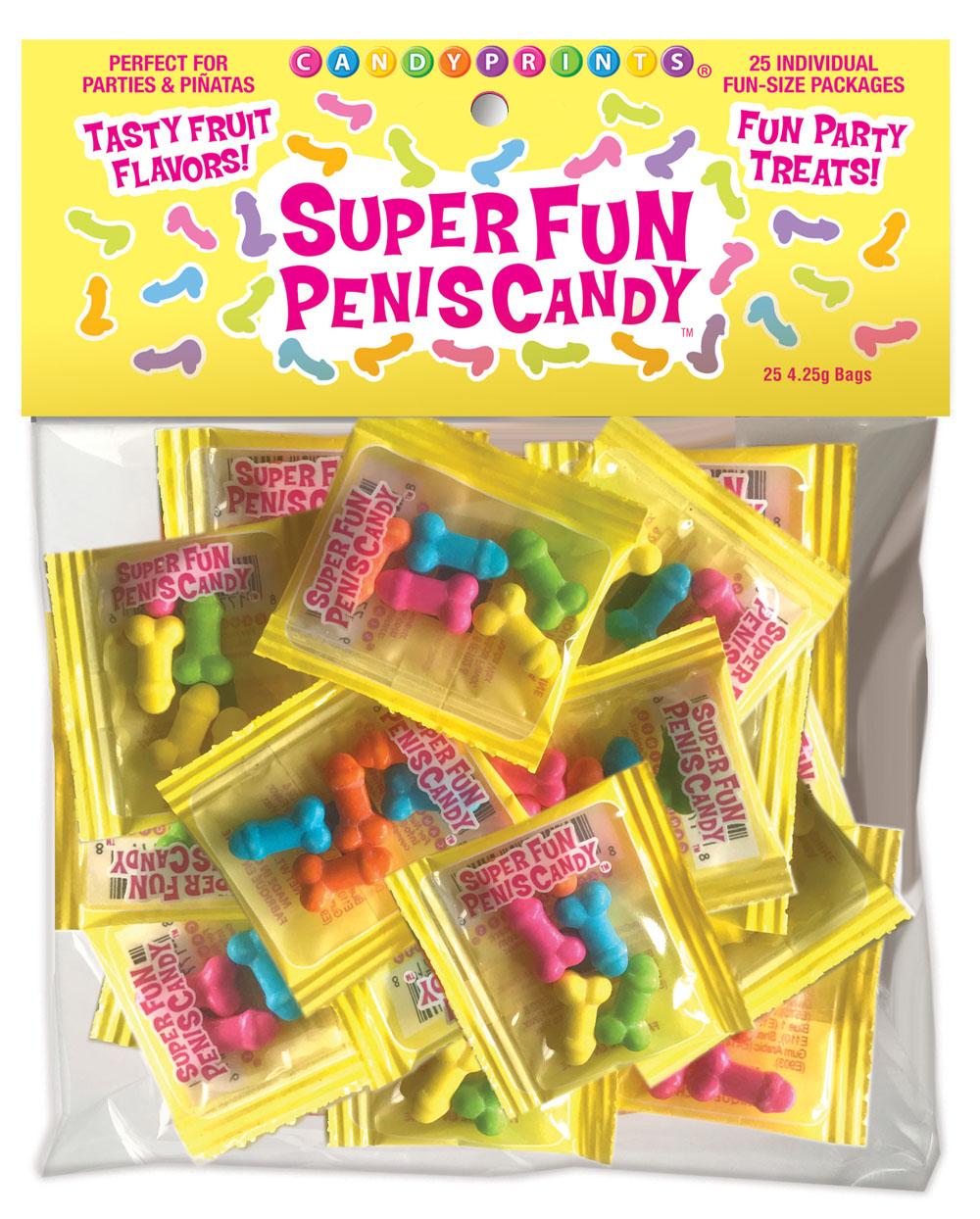 Little Genie - Super Fun Penis Candy 25 Individual Fun-Size Packages - Party Supplies
