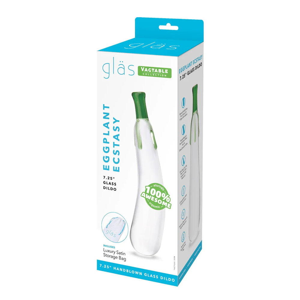 Electric Eel - Glas Eggplant Ecstasy 7.25 in. Glass Dildo - Dildos