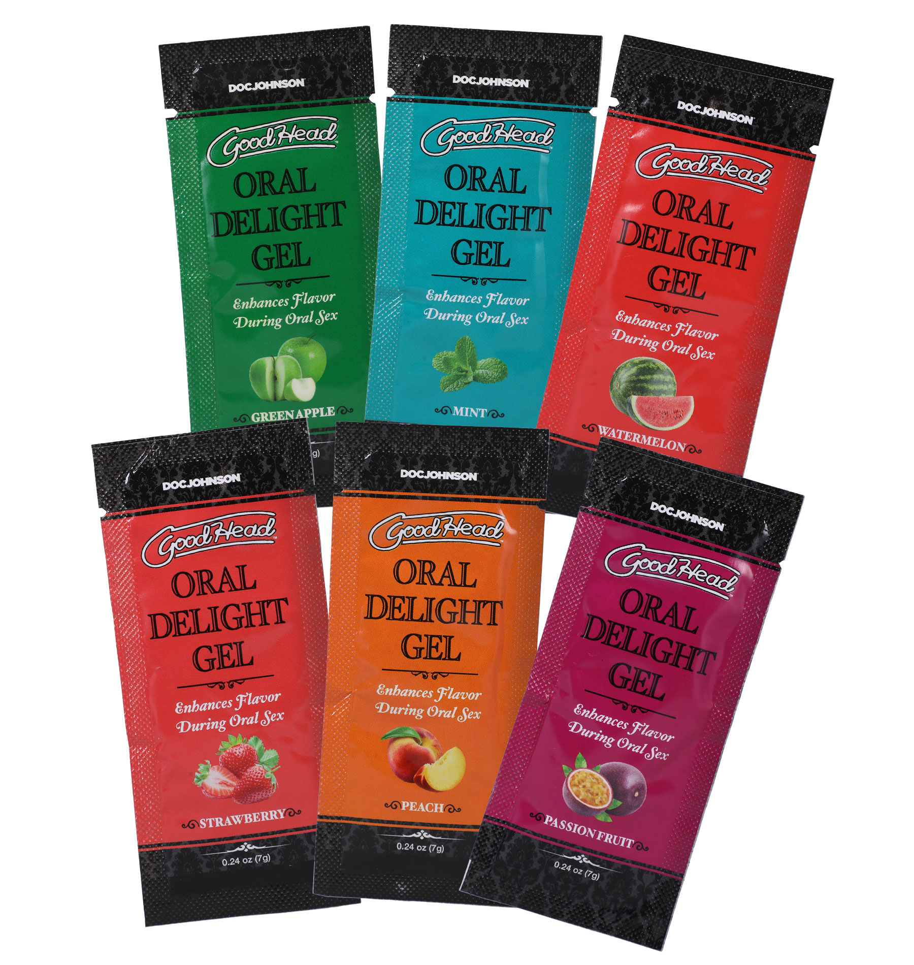 Doc Johnson - GoodHead Oral Delight Gel Multi-Flavor 6-Pack 0.24 oz. - Lubricants, Creams & Glides - Liquid