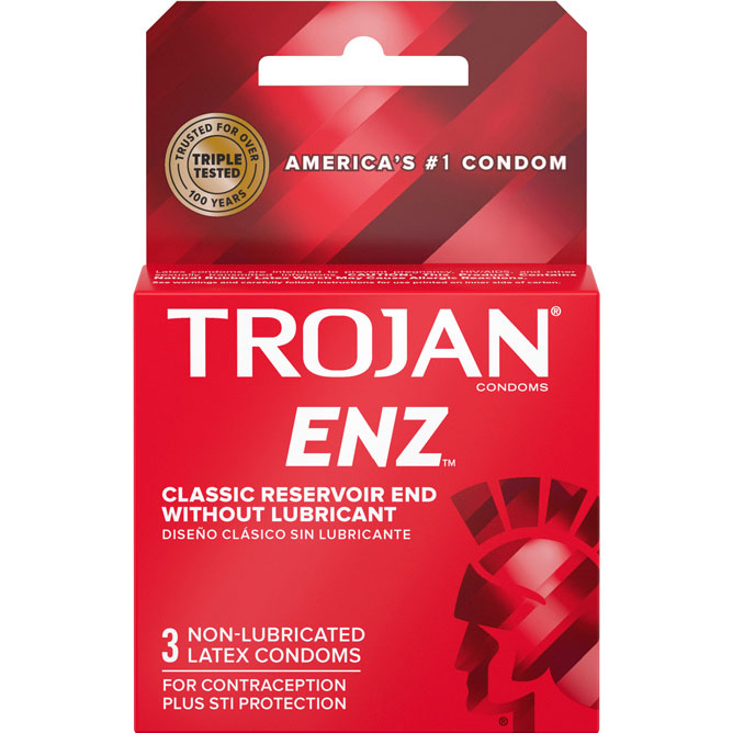 Paradise Marketing - Trojan Enz Non-Lubricated Condoms - 3 Pack - Condoms
