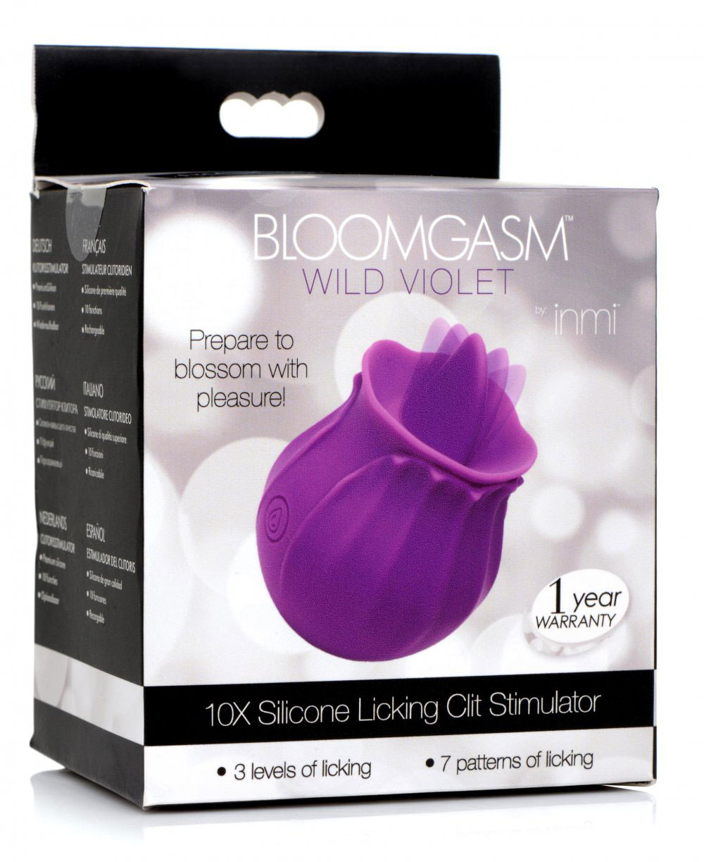 XR Brands - Inmi - Bloomgasm Wild Violet Licking Silicone Stimulator - Violet - Clit Stimulators