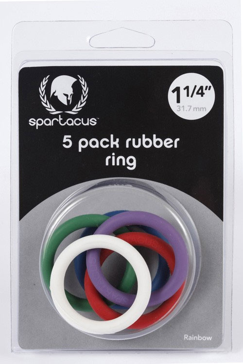 Spartacus - Rubber C-Ring Set - 1.25 Inches - Rainbow - Cockrings