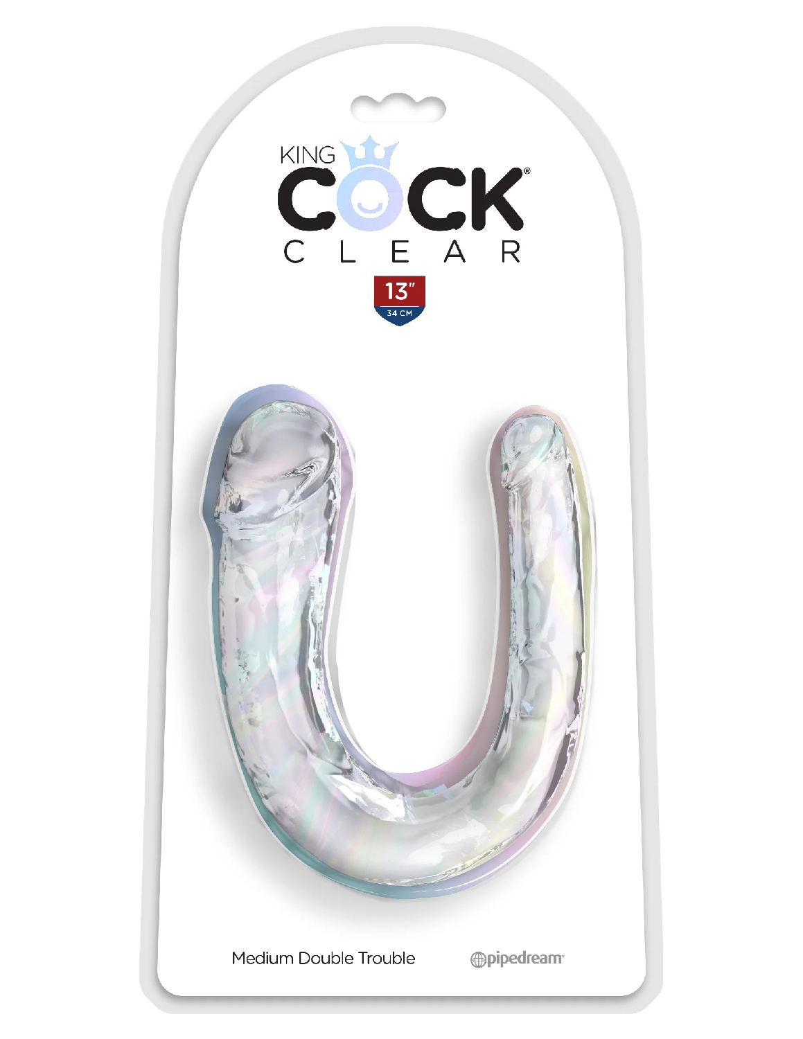 Pipedream - Medium Double Trouble - Clear - Dildos & Dongs