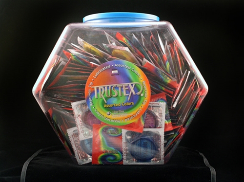 Paradise Marketing - Trustex Assorted Colors Lubricated Condoms - 288 Piece Fishbowl - Condoms