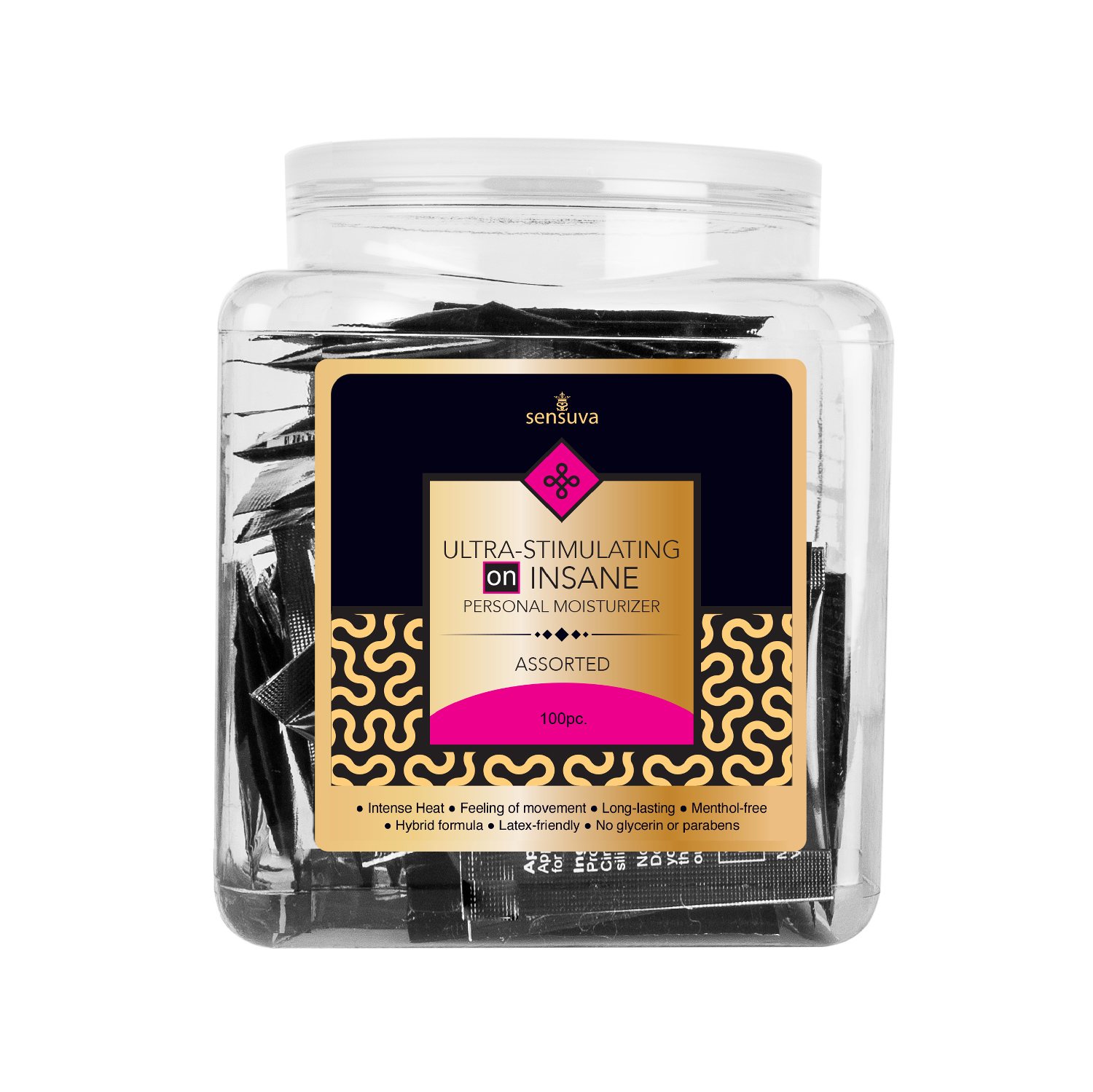 Sensuva - On™ Insane Ultra-Stimulating Personal Moisturizer Assorted 100 Piece Tub - Displays-Bowls & Wall Displays