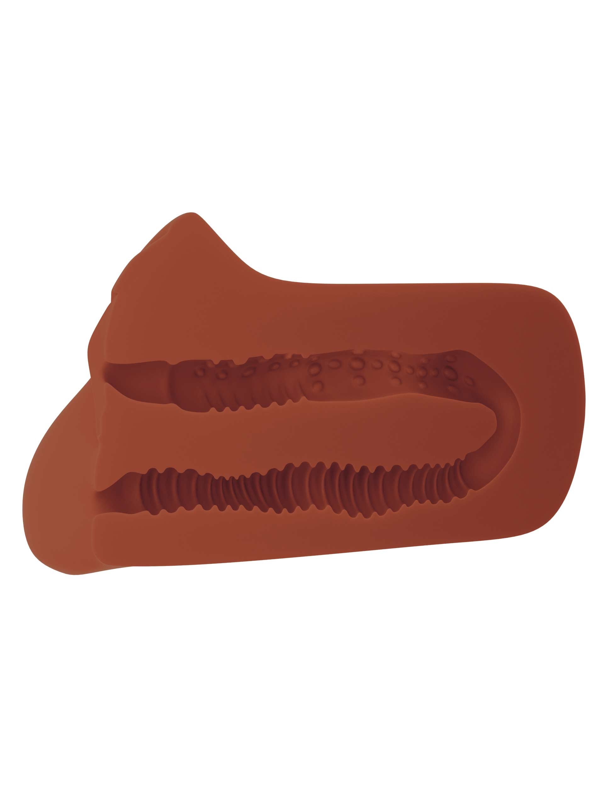 PDX Brands - PDX Plus Pick Your Pleasure Dual Entry Stroker Brown - Masturbation Aids for Males - TPE/TPR/Elastomers
