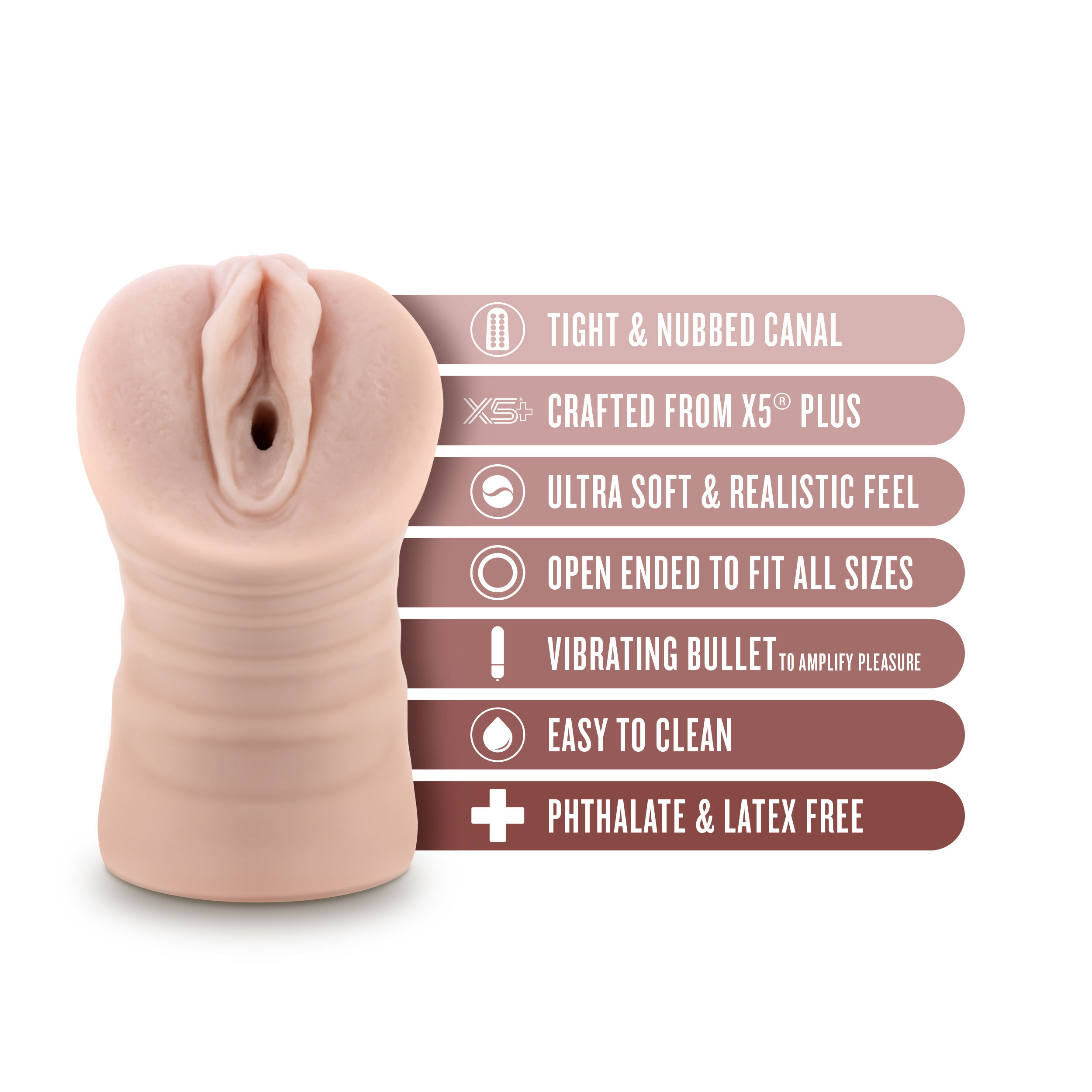 Blush - Enlust - Ayumi - Vibrating Stroker - Beige - Masturbation Aids for Males