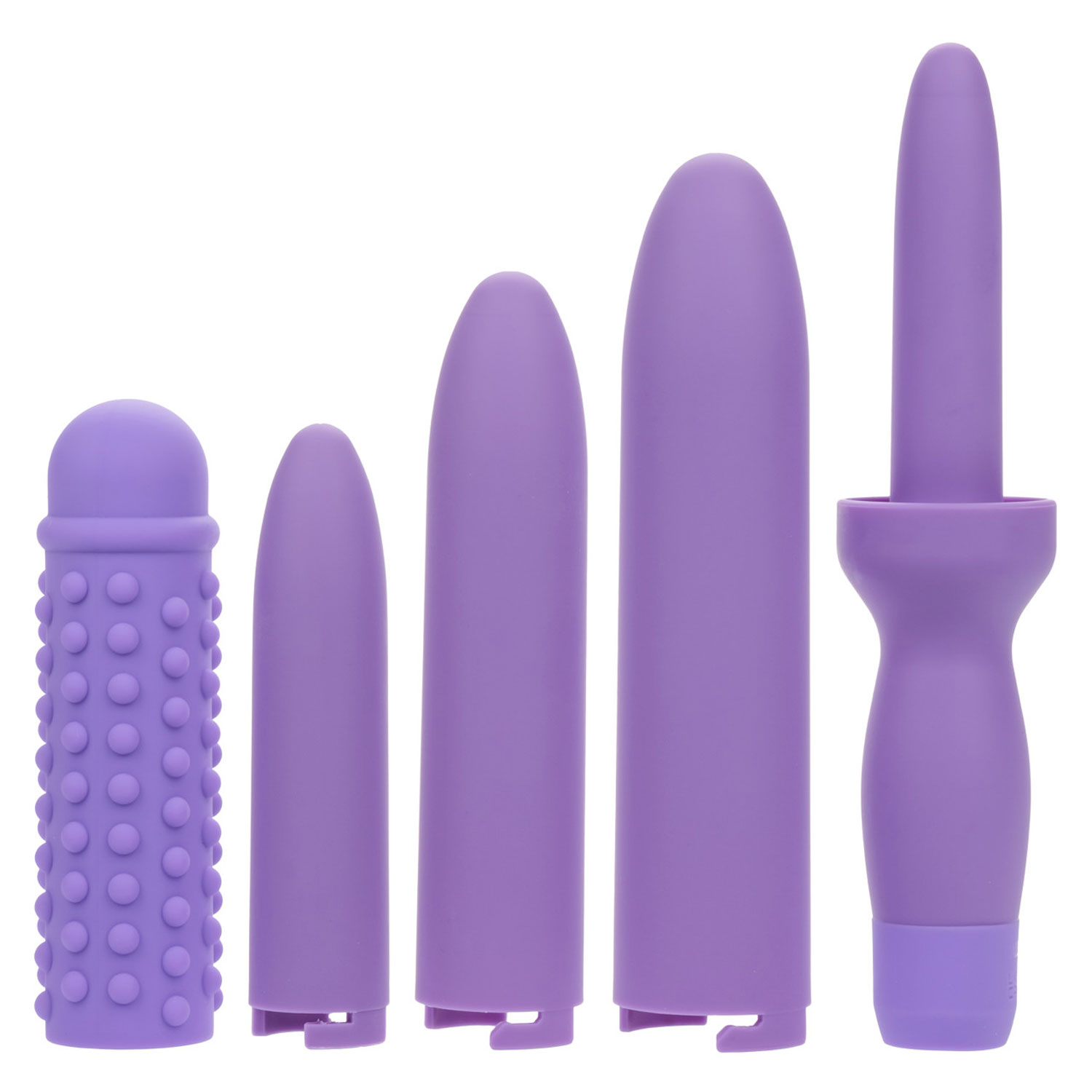 CalExotics - Dr. Laura Berman Rechargeable Dilators Set of 4 Locking Sizes Plus Sleeve - Purple - Massagers