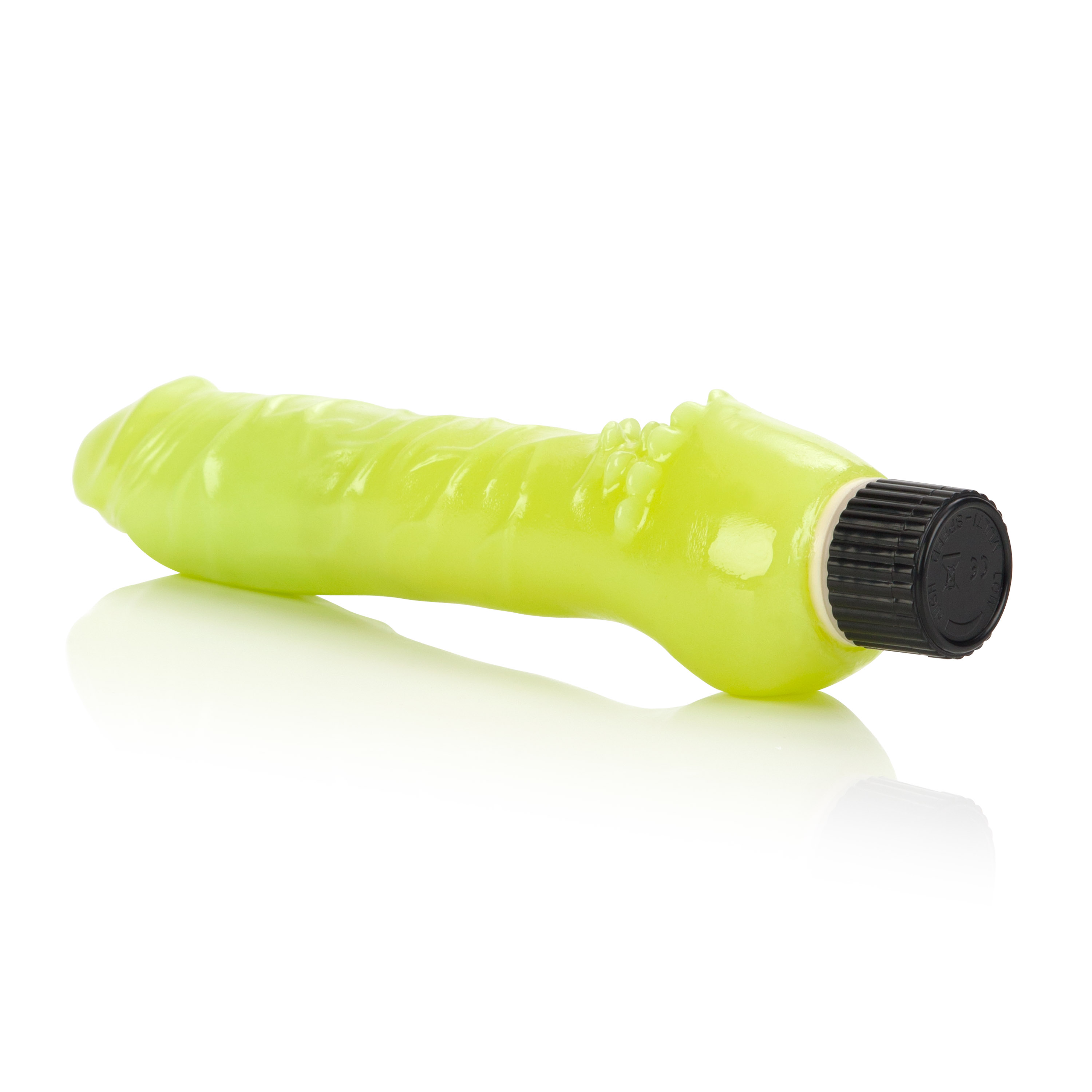 CalExotics - Glow-in-the-Dark Jelly Penis Vibe 7 Inches - Green - Vibrators