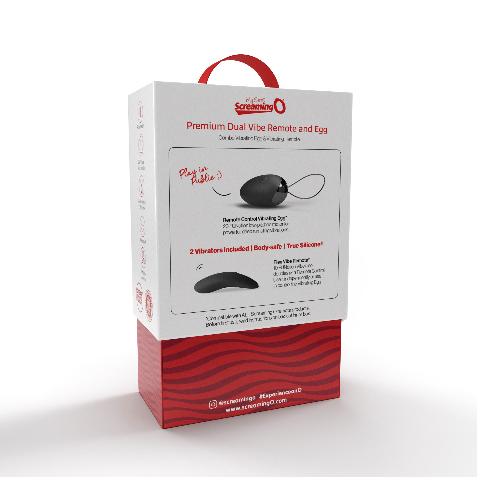 Screaming O - Premium Dual Vibe Remote and Egg - Black - Clit Stimulators