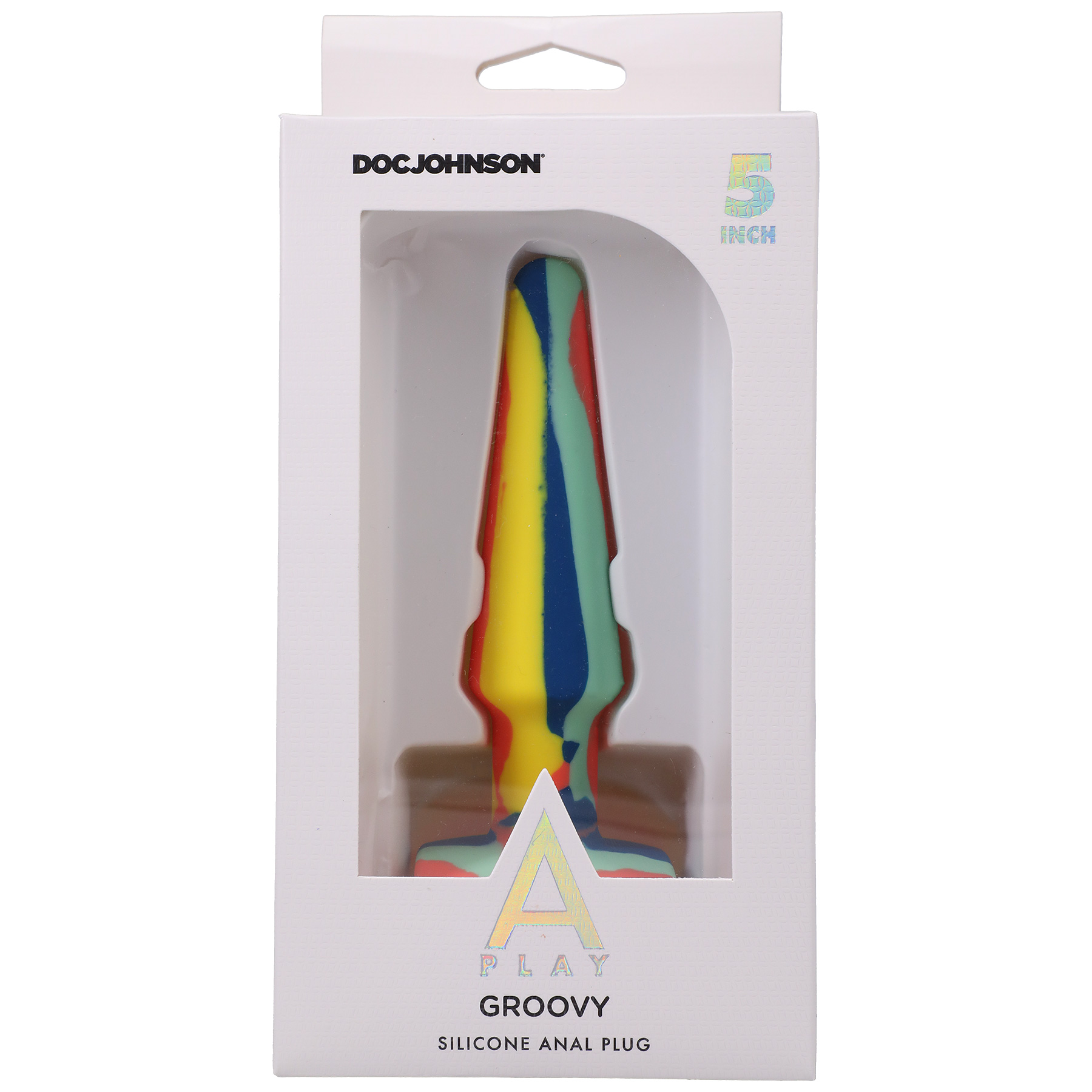 Doc Johnson - A-Play Groovy 5 in. Silicone Anal Plug Sunrise - Anal Toys & Stimulators - Silicone