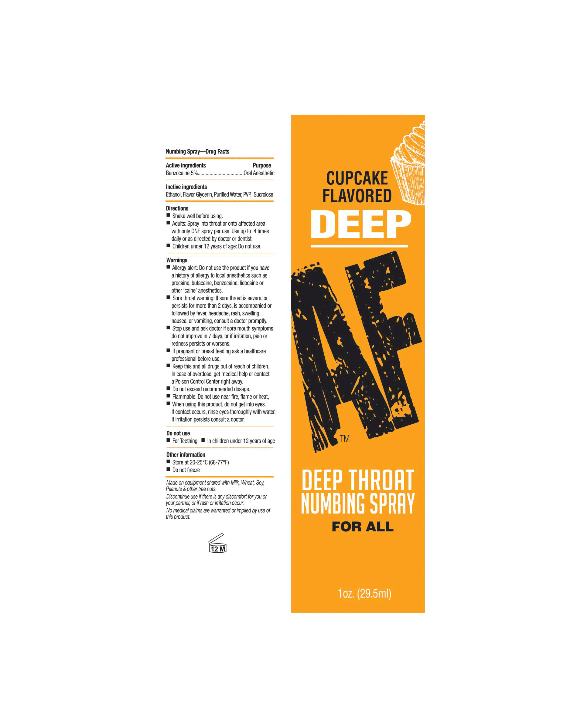 Little Genie - Deep Af Throat Numbing Spray 1 Oz - Cupcake - Lubricants, Creams & Glides - Liquid