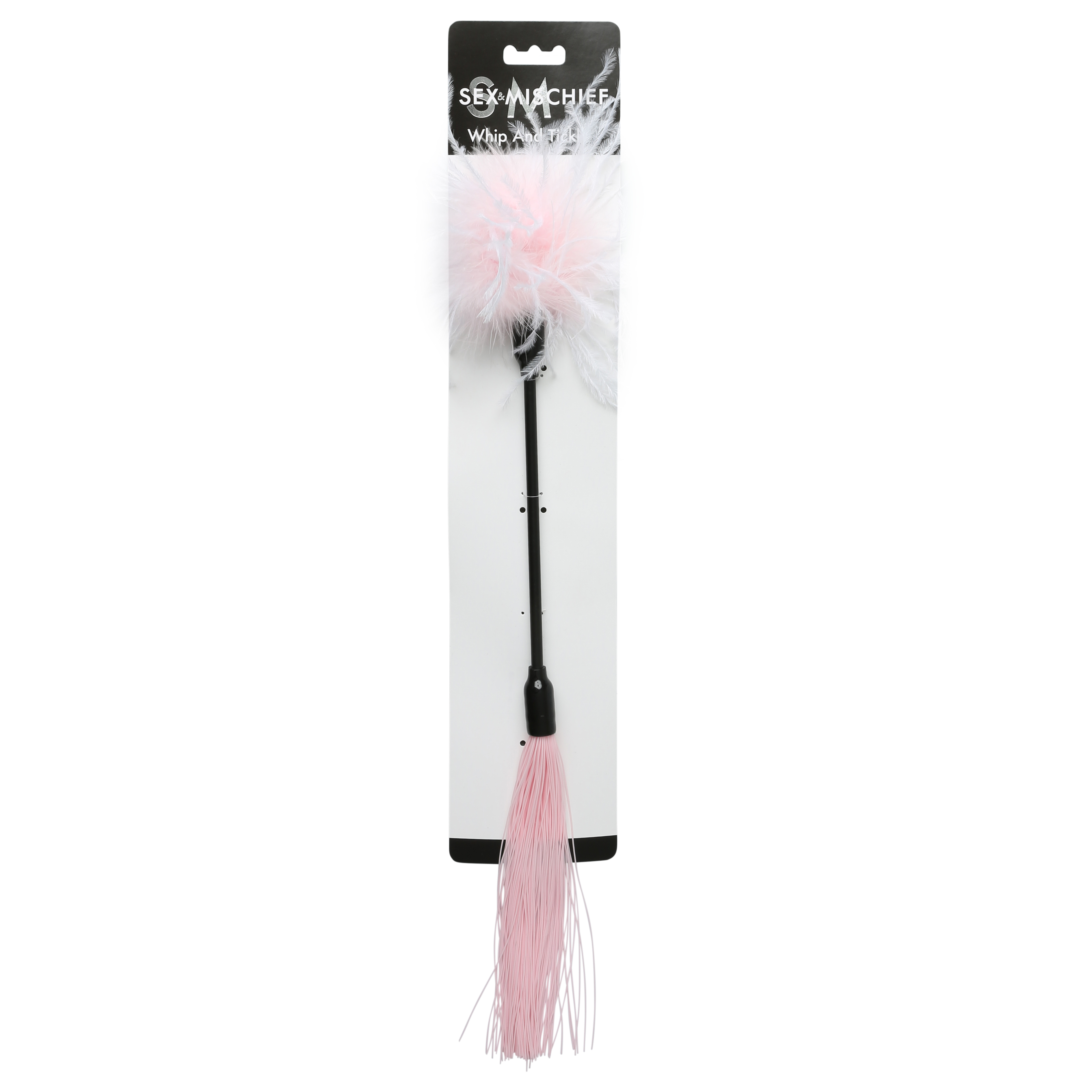Sportsheets - Sex and Mischief Whip and Tickle - Pink and White - Bondage & Fetish Toys