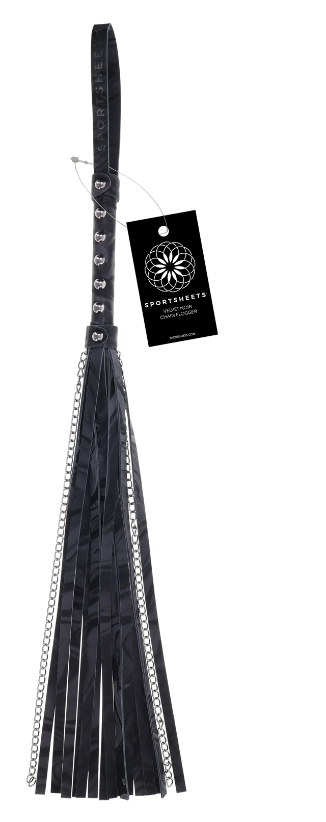 Sportsheets - Velvet Noir Chain Flogger - Bondage & Fetish Toys - Polyurethane
