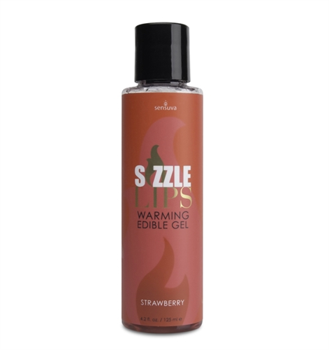 Sensuva - Sizzle Lips Warming Edible Gel - Strawberry - 4.2 Oz. - Edible