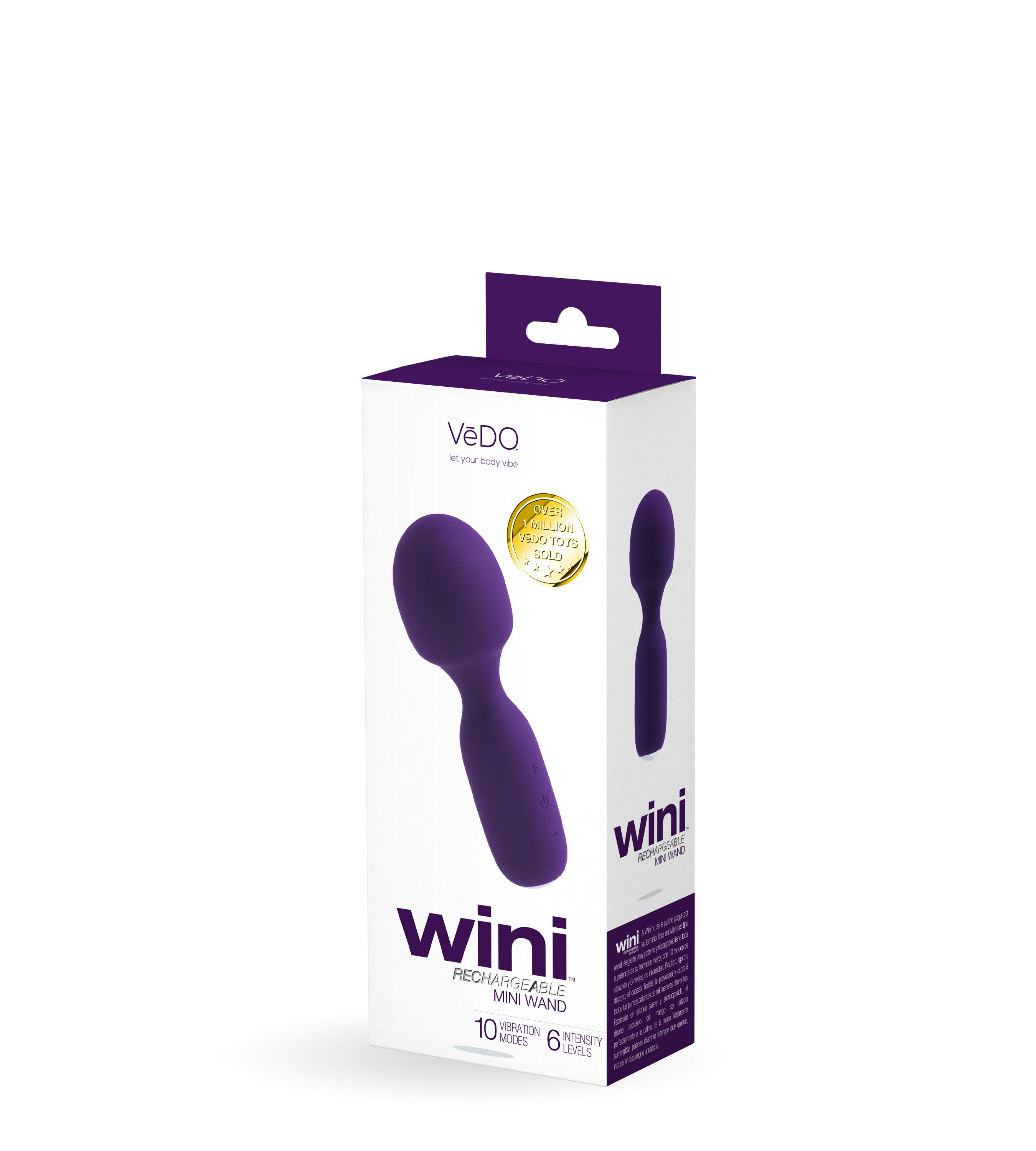 VeDO - Vedo Wini Rechargeable Mini Wand Deep Purple - Vibrators - Silicone