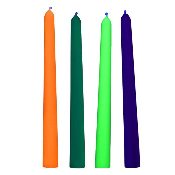 XR Brands - Glow Wax Uv Blacklight Reactive Drip Candles Set of 4 - Candles