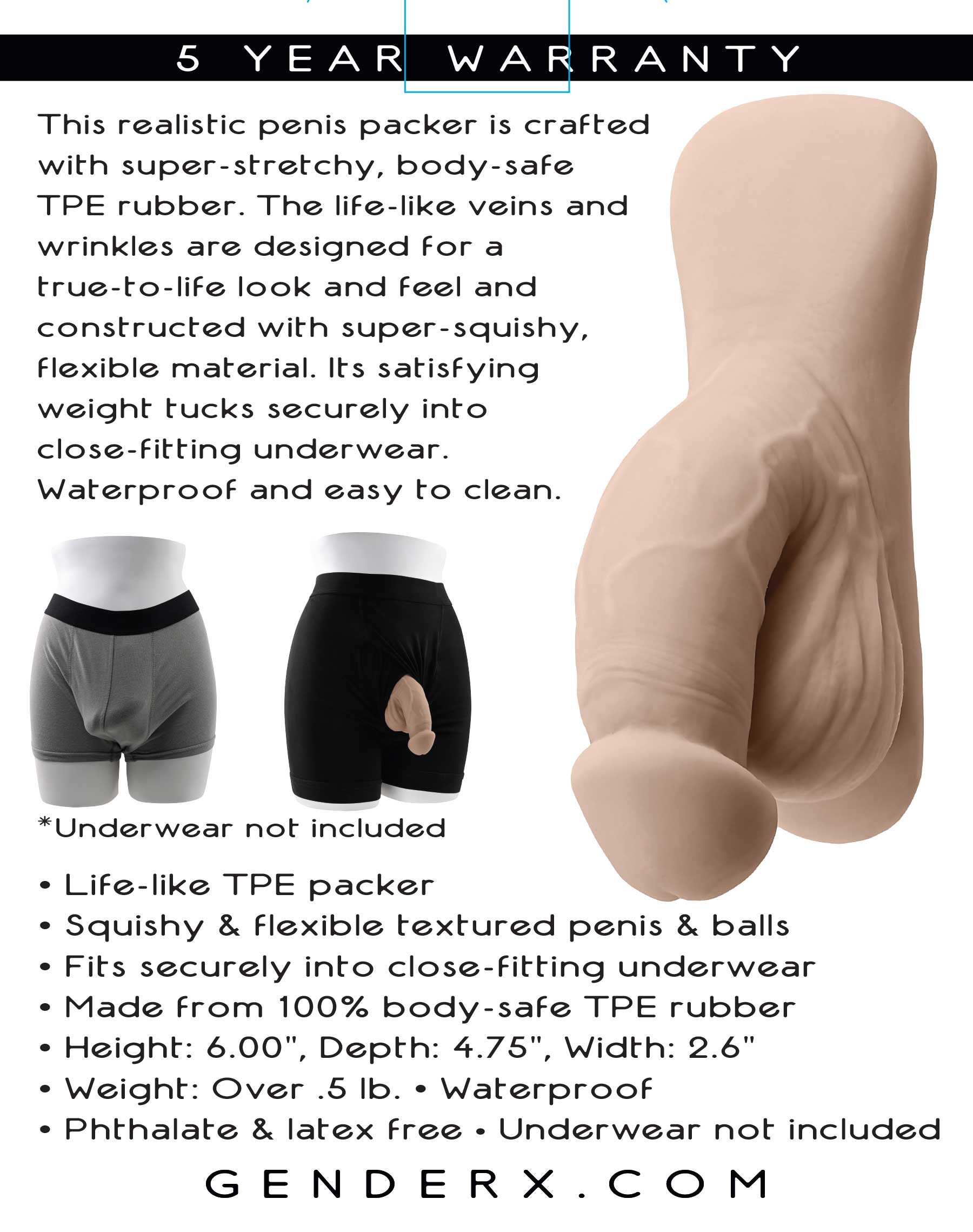 Evolved Novelties - 4 Inch Packer - Light - Dildos