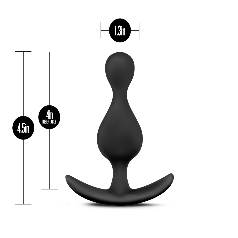 Blush - Anal Adventures Platinum Silicone Wave Plug Black - Anal Toys & Stimulators - Silicone