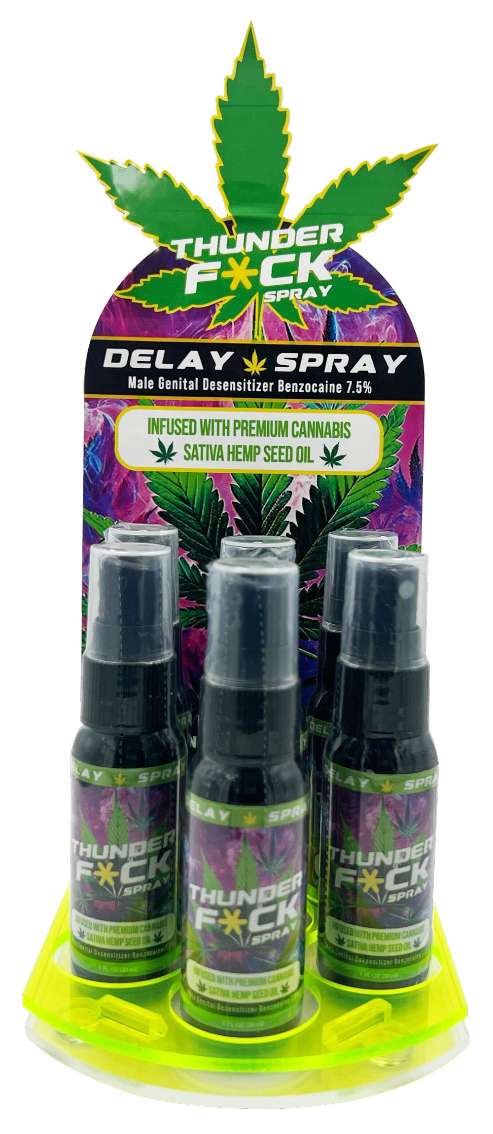Body Action - Thunder F*Ck Male Climax Control Spray Six Bottle - Display - Displays-Bowls & Wall Displays