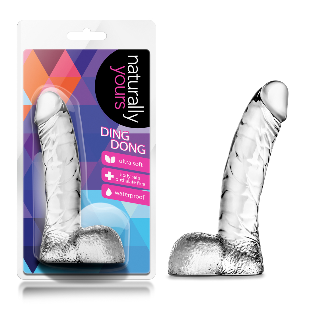 Blush - Naturally Yours Ding Dong Realistic 5.5 in. Dildo with Balls Clear - Dildos - TPE/TPR/Elastomers