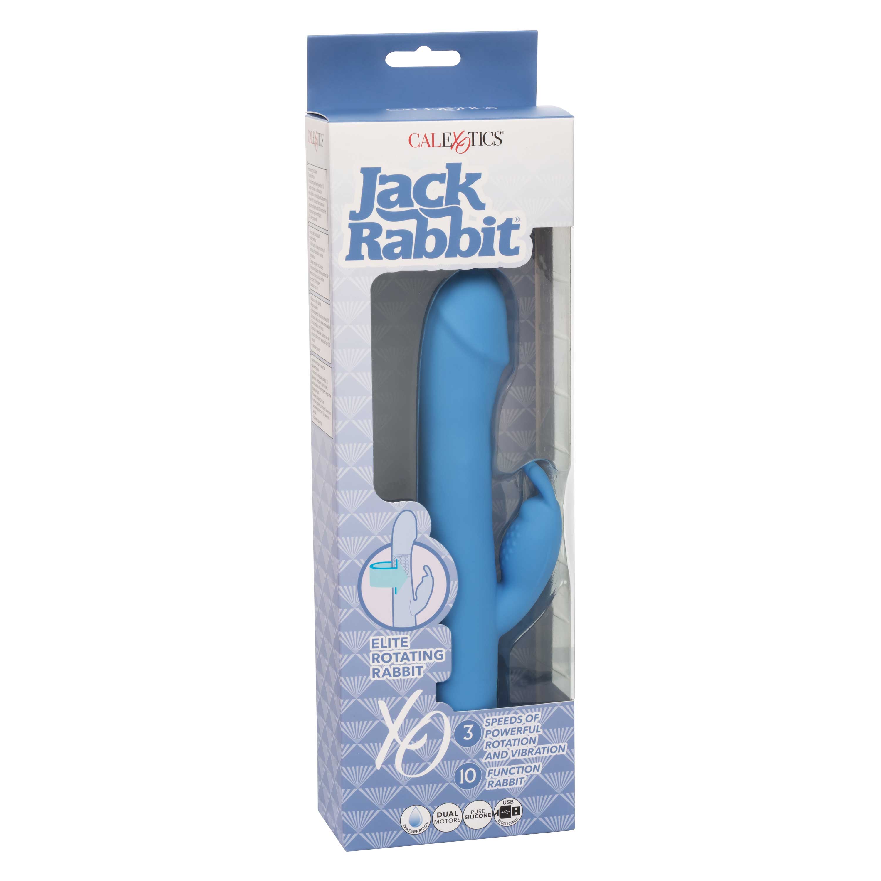 CalExotics - Jack Rabbit Elite Rotating Rabbit - Blue - Eco-Friendly
