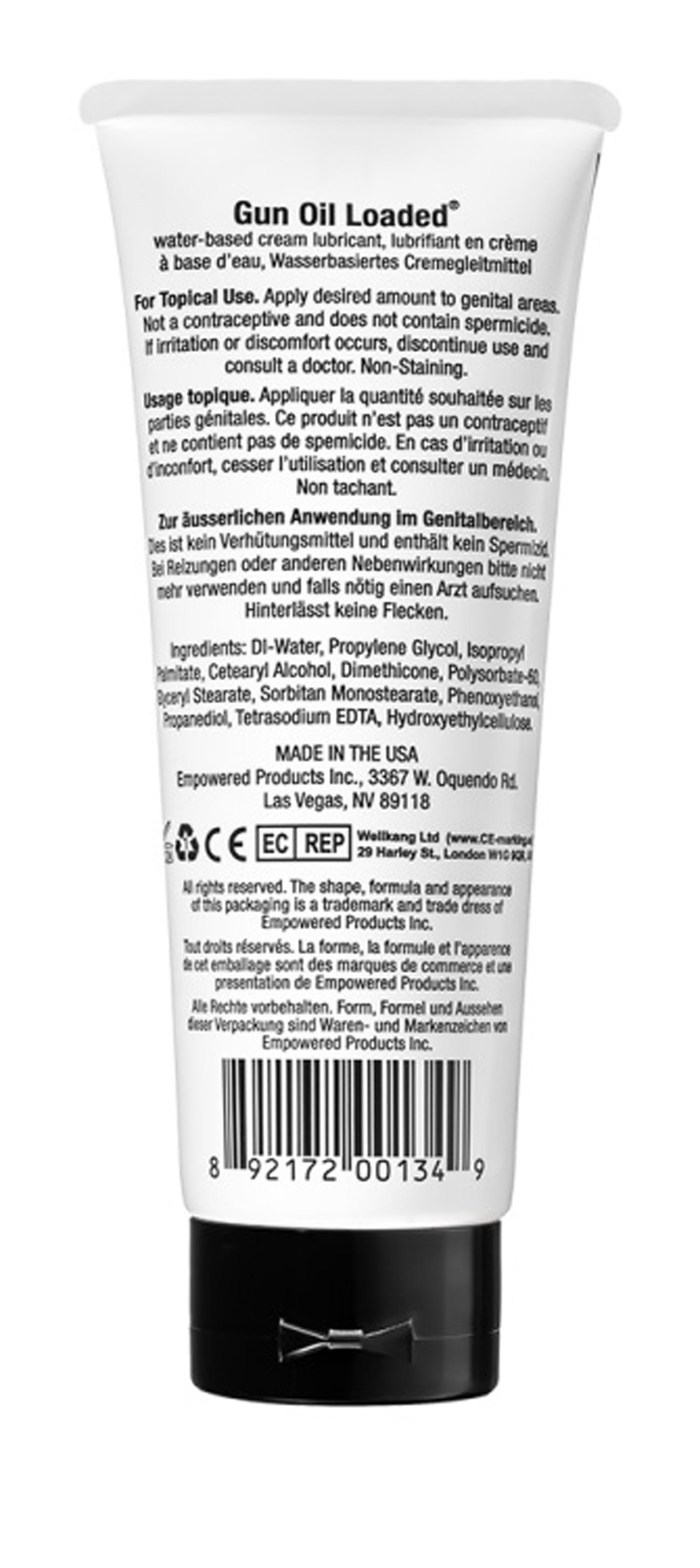 Gun Oil Pink Lubricant - Gun Oil Loaded - 3.3 Oz. Tube - Lubricants, Creams & Glides