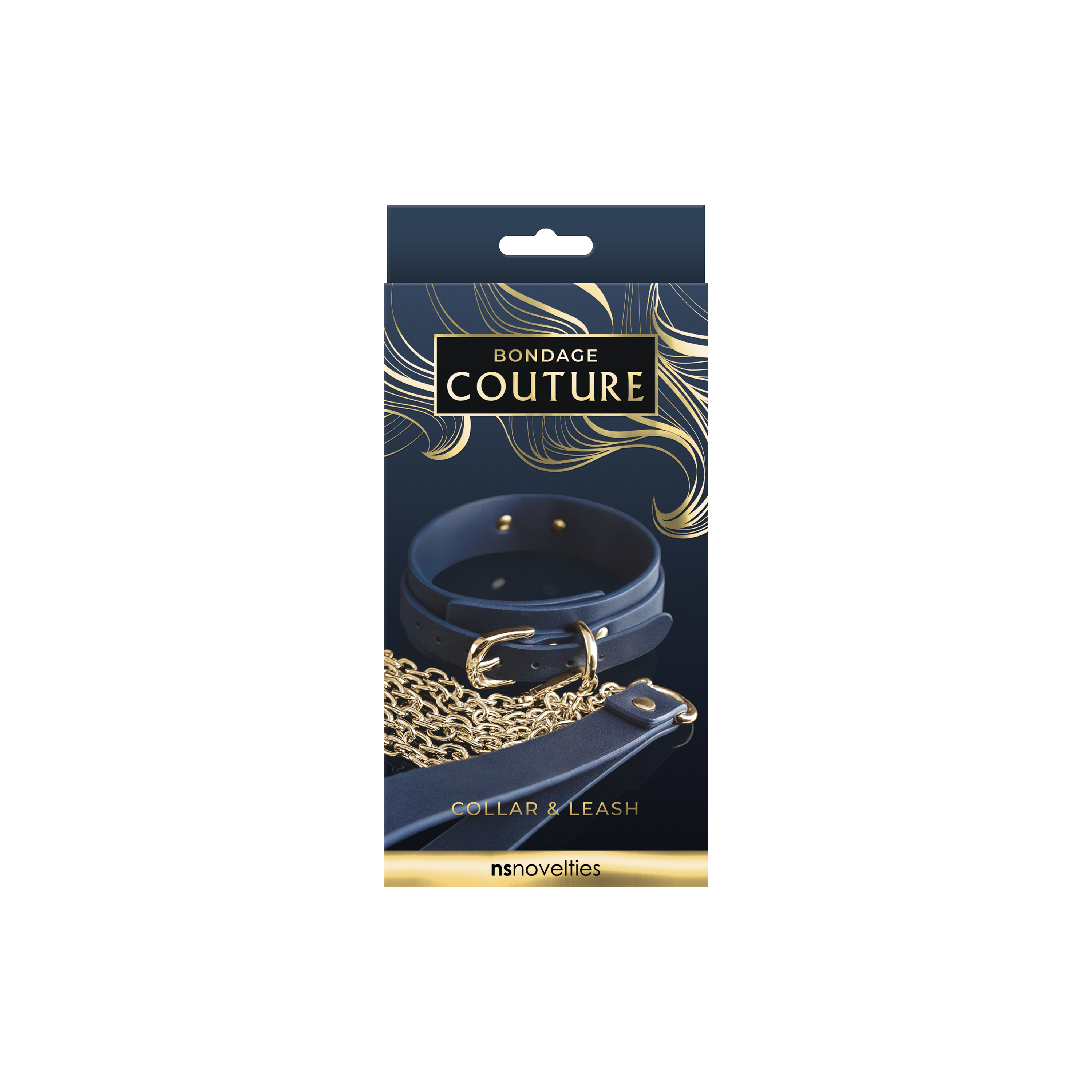 nsnovelties - Bondage Couture - Collar and Leash - Blue - Bondage & Fetish Toys