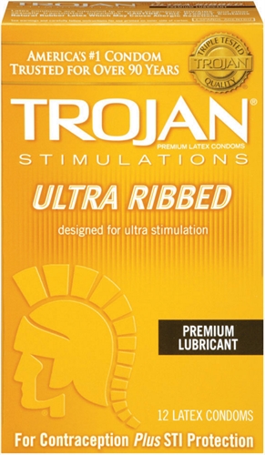 Paradise Marketing - Trojan Stimulations Ulta Ribbed - 12 Pack - Condoms