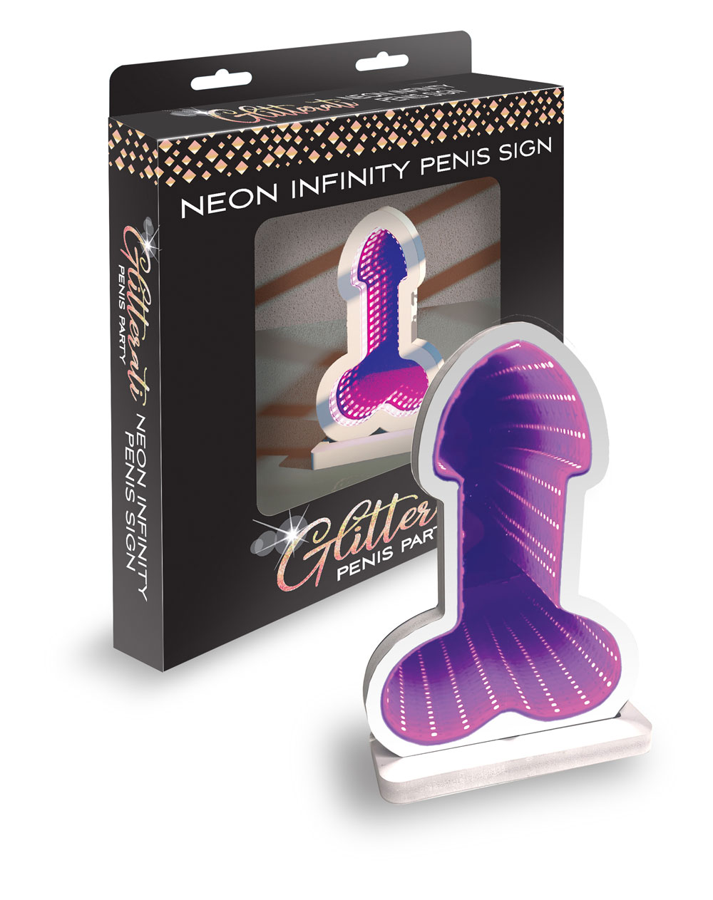 Little Genie - Infinity Penis Light Glitterati Penis Party - Purple - Bachelor & Bachelorette Items