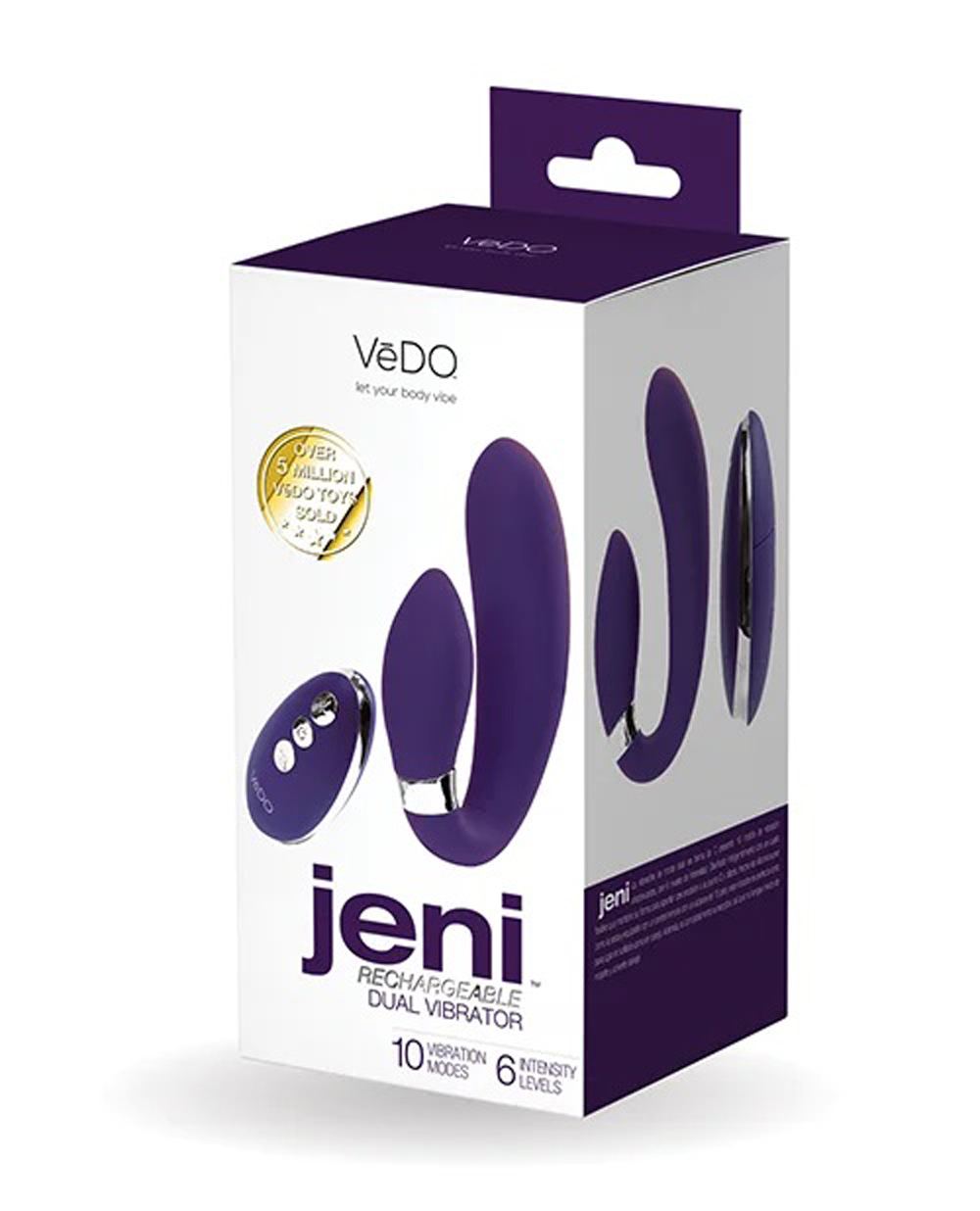 VeDO VeDO Jeni C-Shaped Dual Motor Vibe with Remote Purple