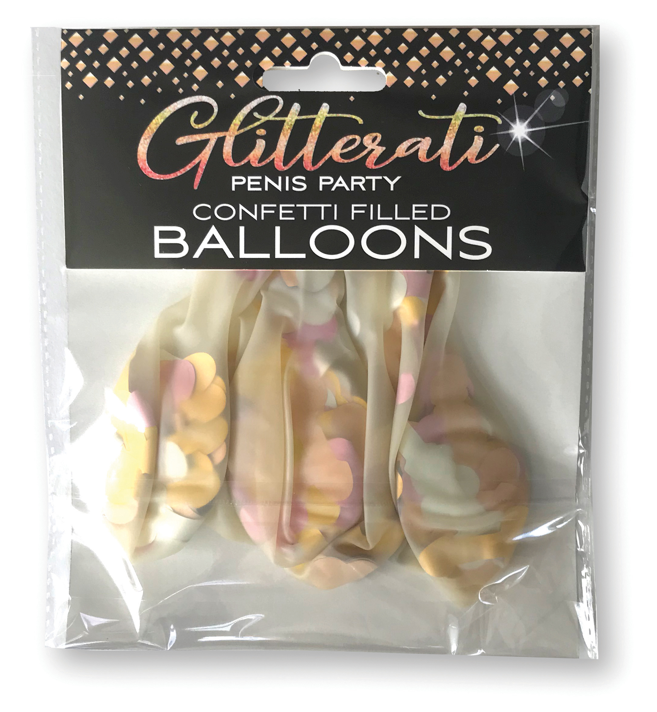 Little Genie - Glitterati Penis Party Confetti Filled Balloons 5-Pack - Novelties & Games